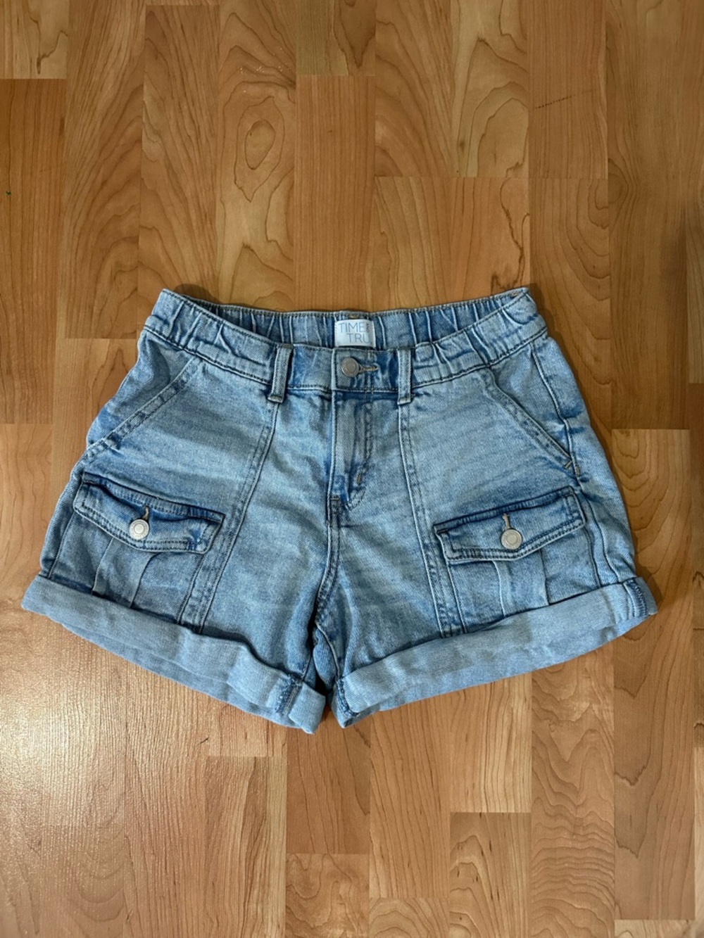 Timberland Light Wash Denim Cargo Shorts